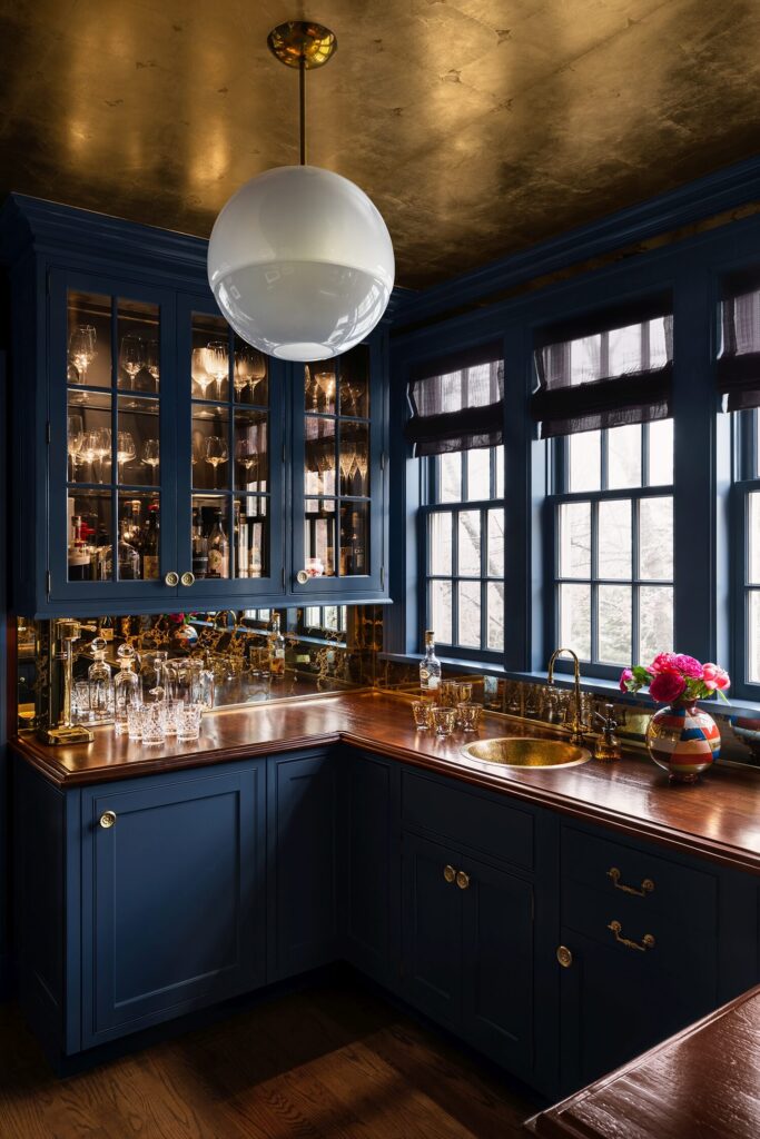 Custom home bar interior design in Bronxville NY by Andrew Suvalsky Designs.