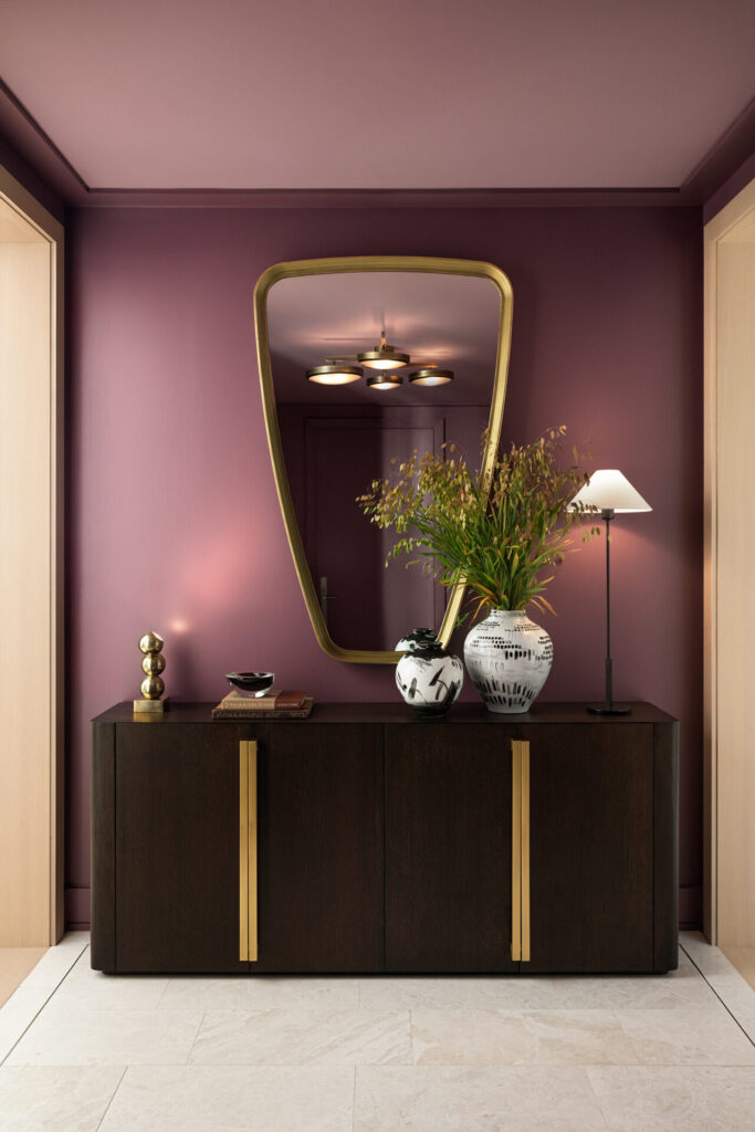 Luxury entryway interior design in Manhattan apartment by Andrew Suvalsky Designs.