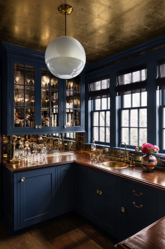 Custom home bar interior design in Bronxville NY by Andrew Suvalsky Designs.