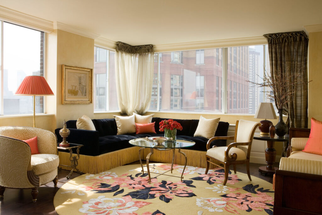 Design details that make a Manhattan living room come together, designed by Andrew Suvalsky. 